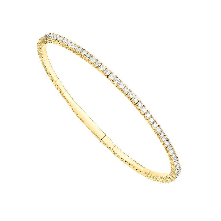 14K Yellow Lab Grown Diamond Bangle Bracelet