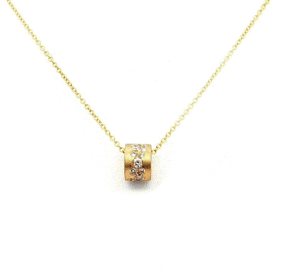 14K Yellow Natural Diamond 18 inch Necklace