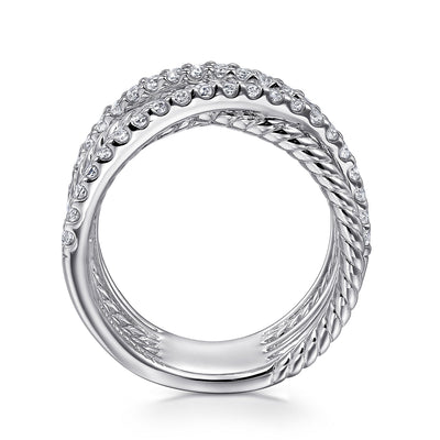 Sterling Silver White SapphireTwisted Ring