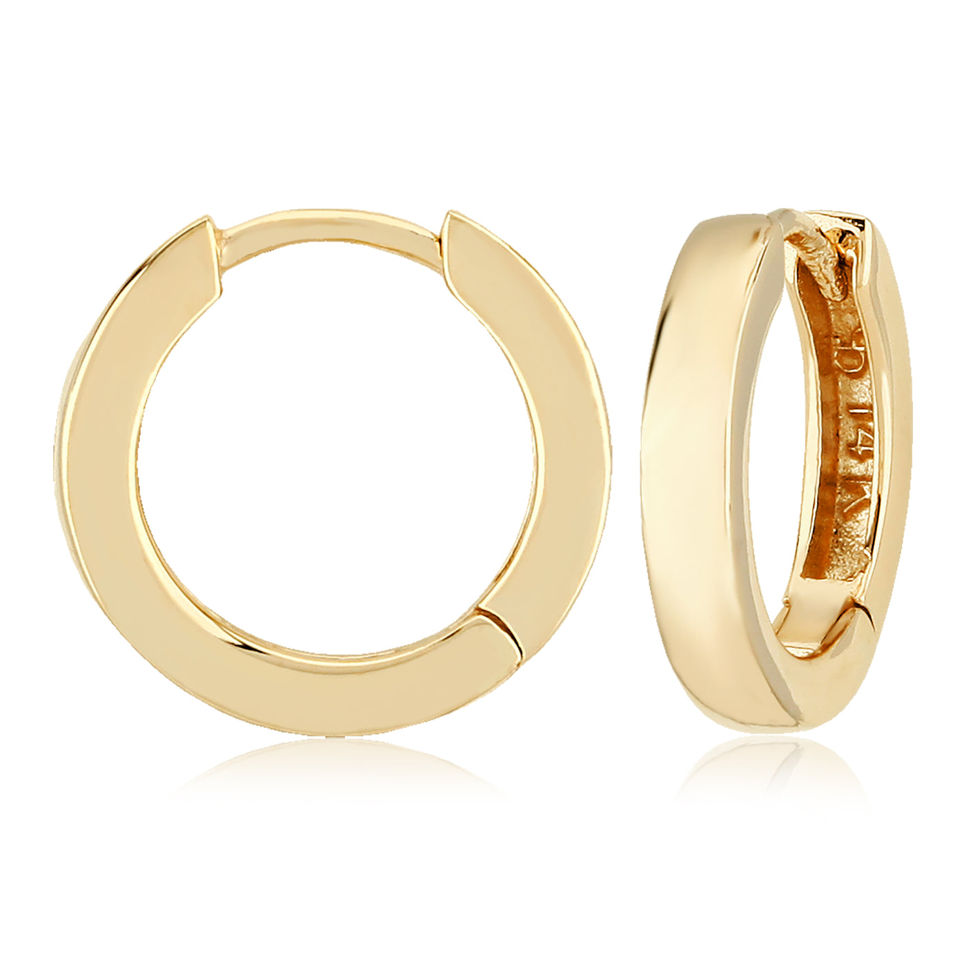14K Yellow Huggie Earrings 15 mm