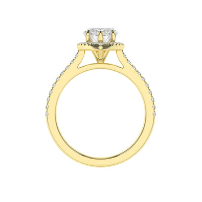 14K Yellow Marquise Lab Grown Diamond Halo Engagement Ring