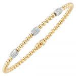 18K Yellow & White Natural Diamond Cuff Bracelet
