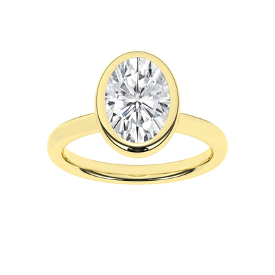 14K Yellow Oval Lab Grown Diamond Solitaire Engagement Ring