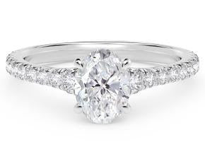 Platinum Oval Natural Diamond Classic Engagement Ring