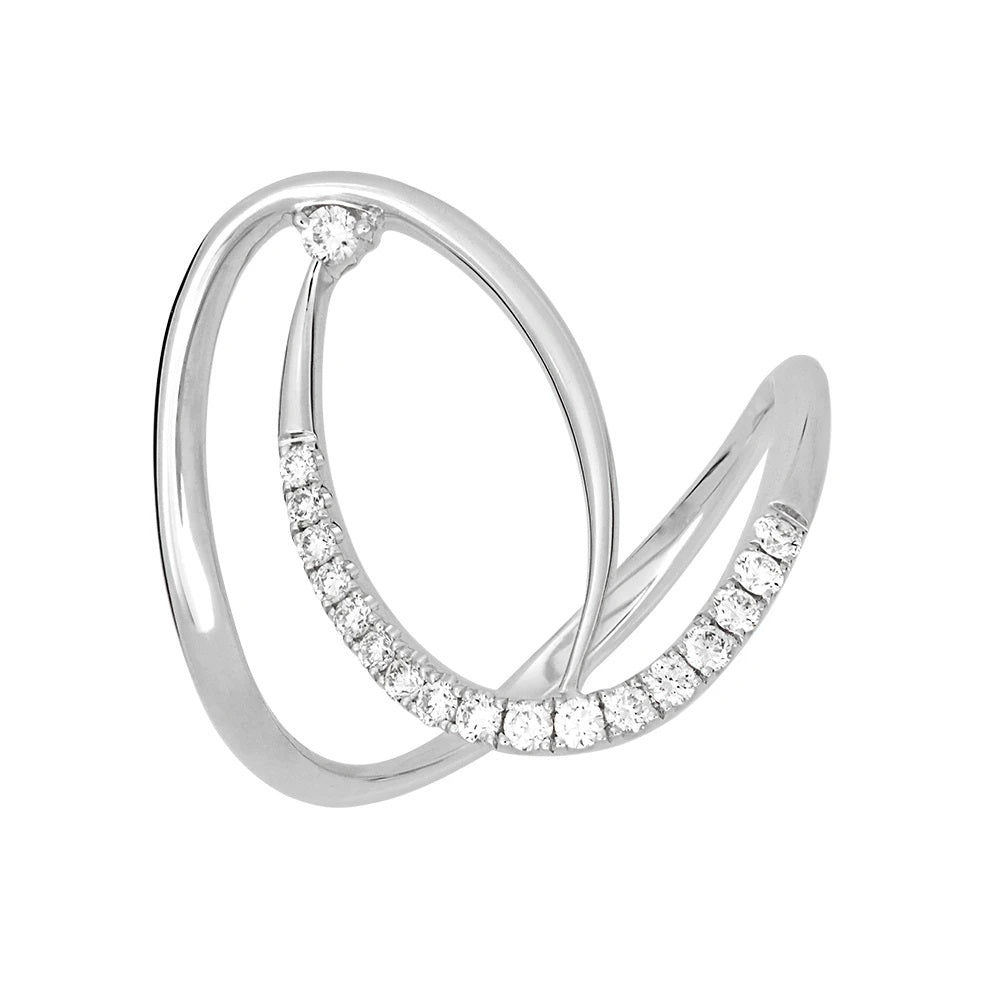 14K White Gold Contemporary Lab Grown Diamond Ring
