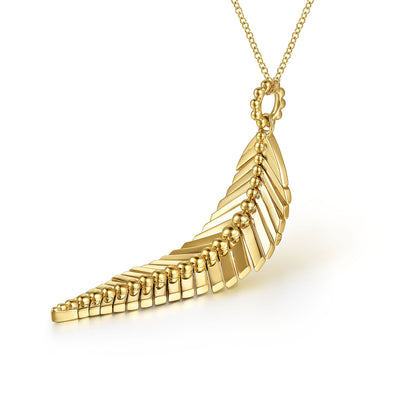 14K Yellow Leaf Necklace 17.5 inch