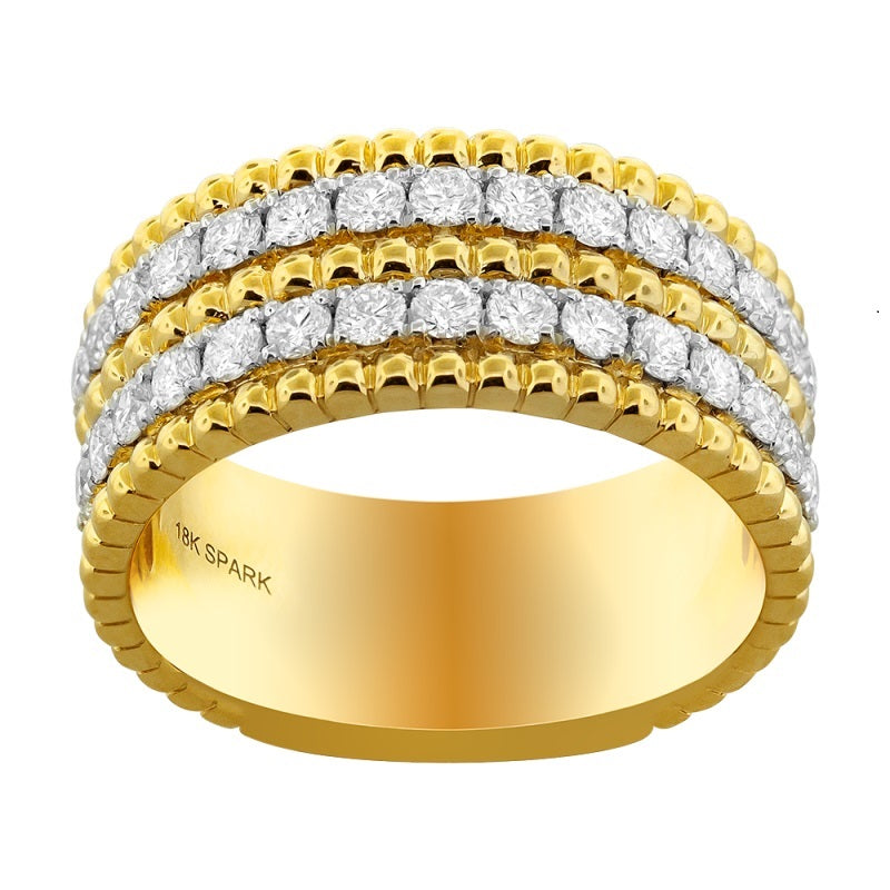 18K Yellow Natural Diamond Ring Size 6.5