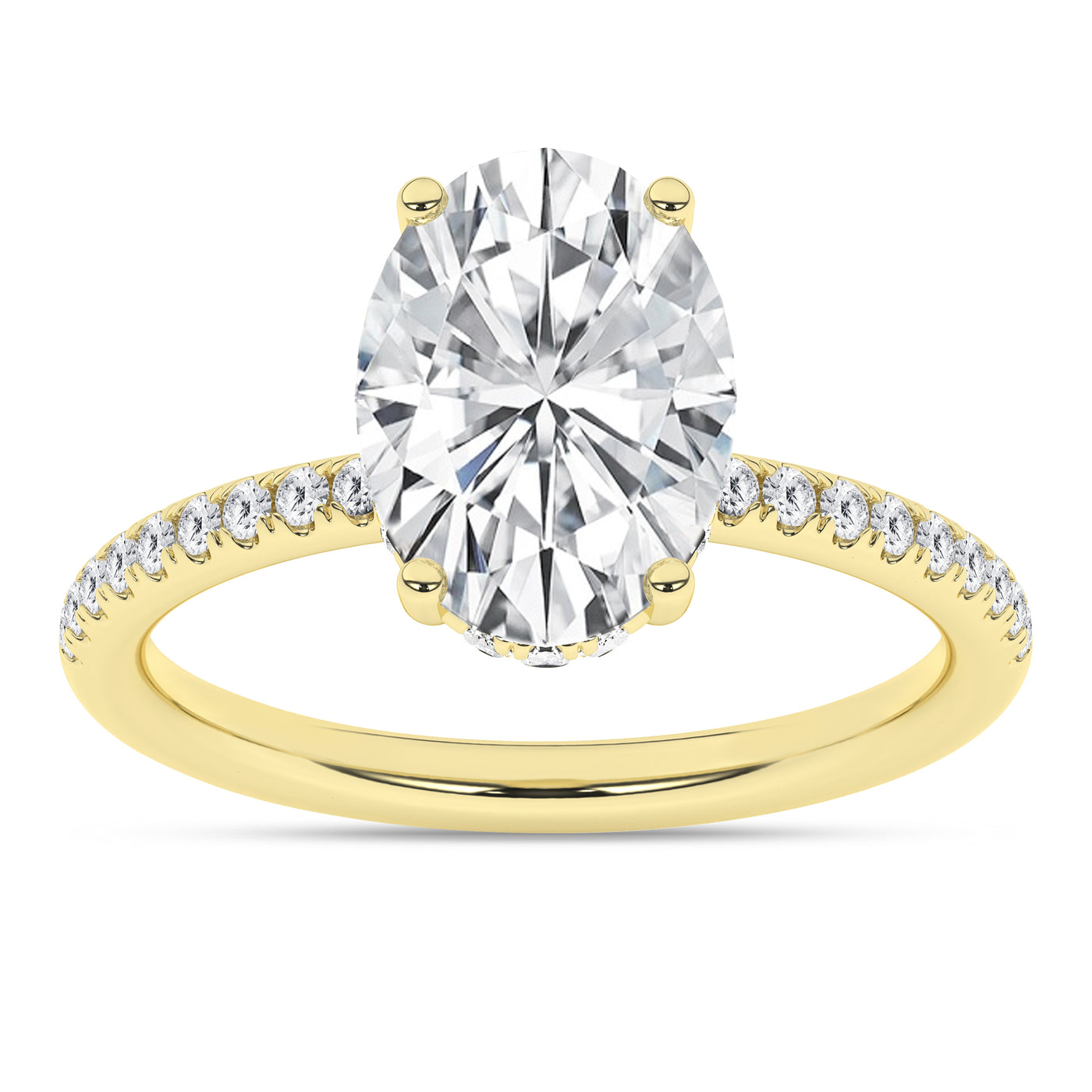 14K Yellow Oval Lab Grown Diamond Solitaire Engagement Ring