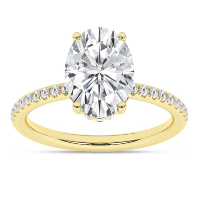 14K Yellow Oval Lab Grown Diamond Solitaire Engagement Ring