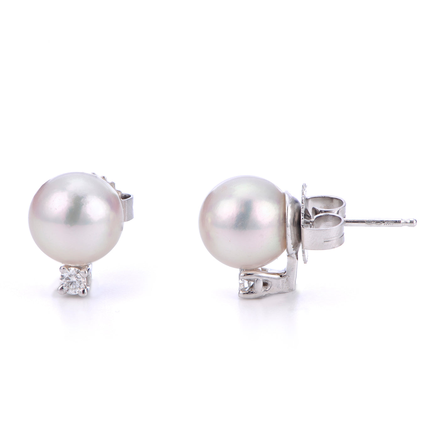 14KT White Gold Akoya Pearl Earring