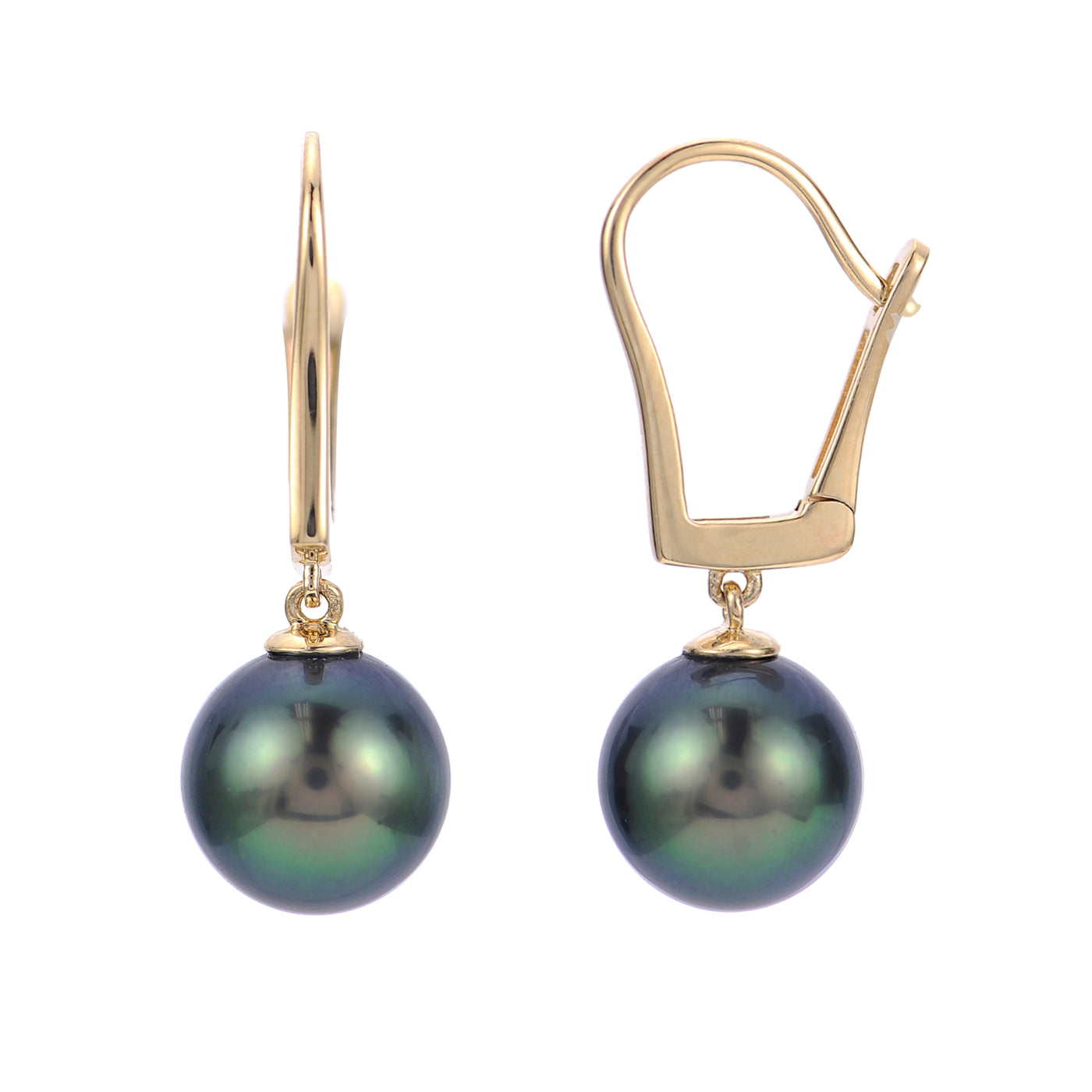 14KT Yellow Gold Tahitian Pearl Earring