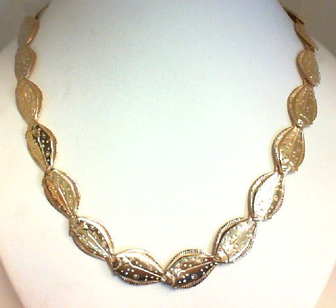 14K Yellow Flounder Necklace 16 inch
