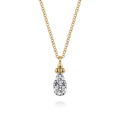 14K Yellow Natural Diamond 17.5 inch Necklace