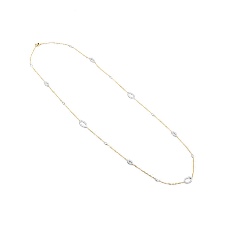 14K Yellow & White Gold 1.64 ct. Natural Diamond 18 inch Necklace