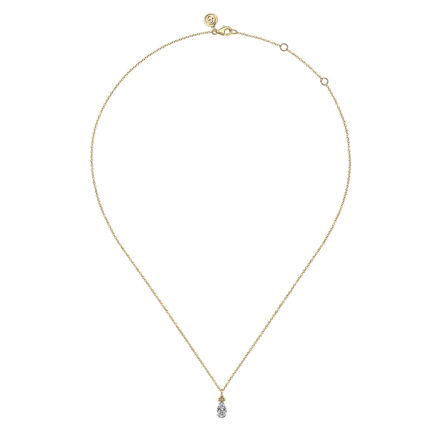 14K Yellow Natural Diamond 17.5 inch Necklace
