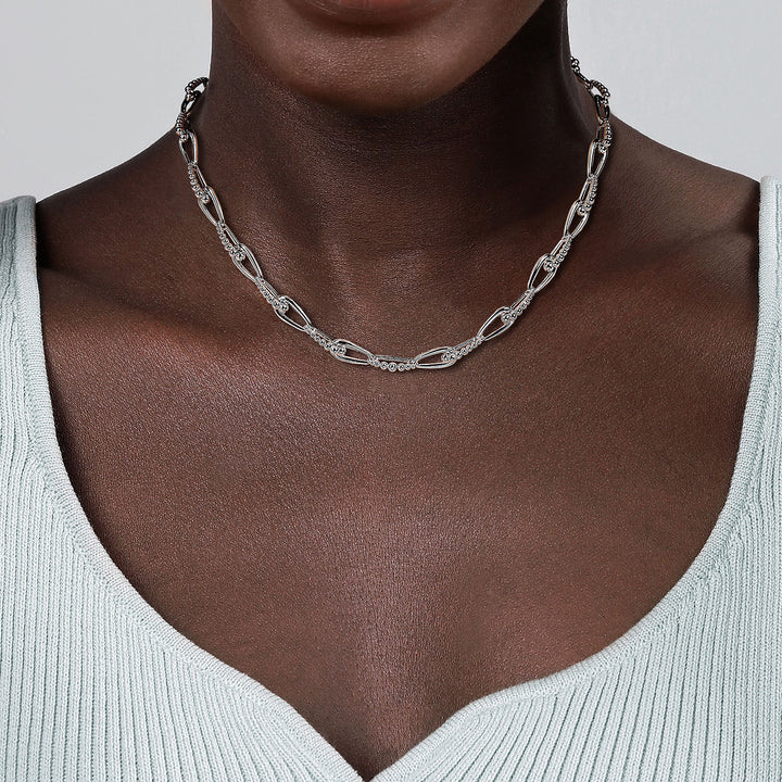 Sterling Silver Oval Link Necklace 16 inch | Christopher's Sterling Silver Oval Link Necklace 16 inch | Christopher's