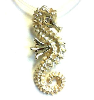 14K Yellow Seahorse Pendant