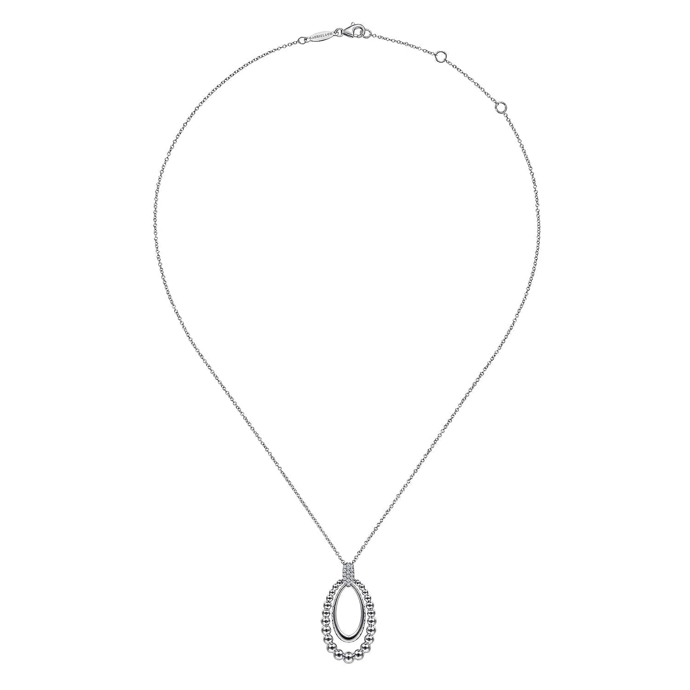 Sterling Silver White Sapphire Necklace 17.5 inch