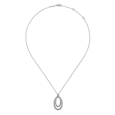 Sterling Silver White Sapphire Necklace 17.5 inch