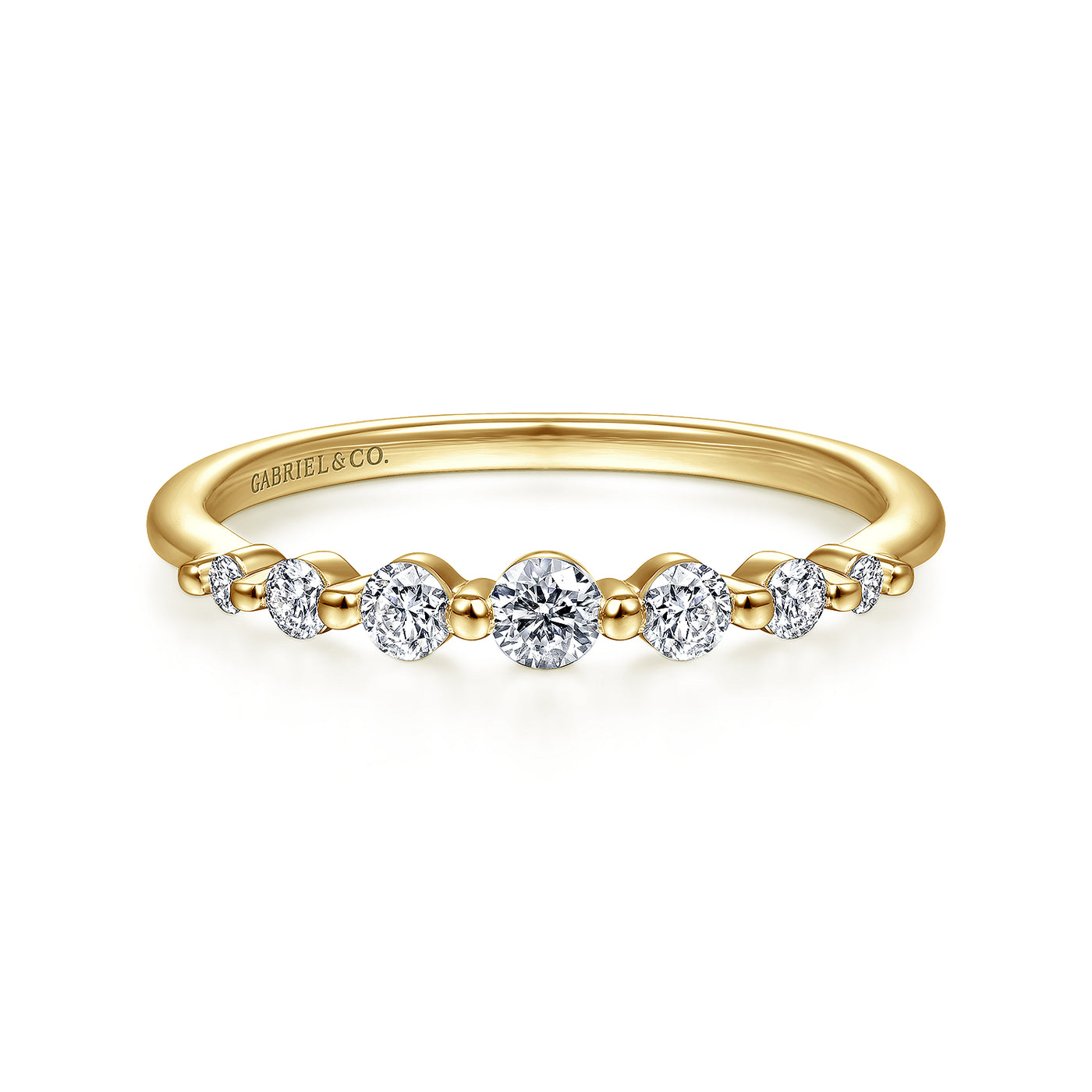 14K Yellow Gold Stackable Natural Diamond Ring