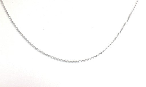14K White 18 Inch Cable Link Chain