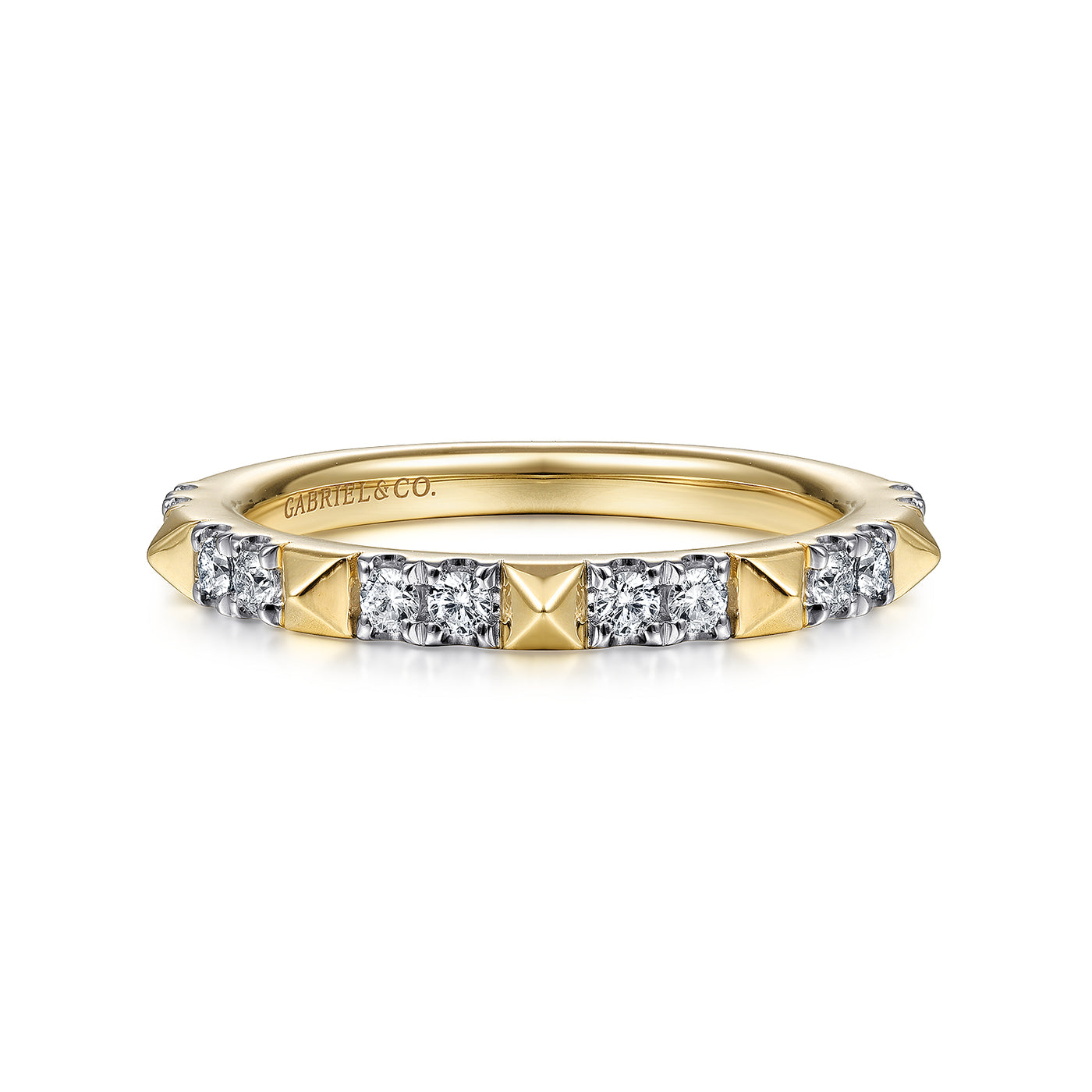 14K Yellow Stackable Natural Diamond Ring Size 6.5