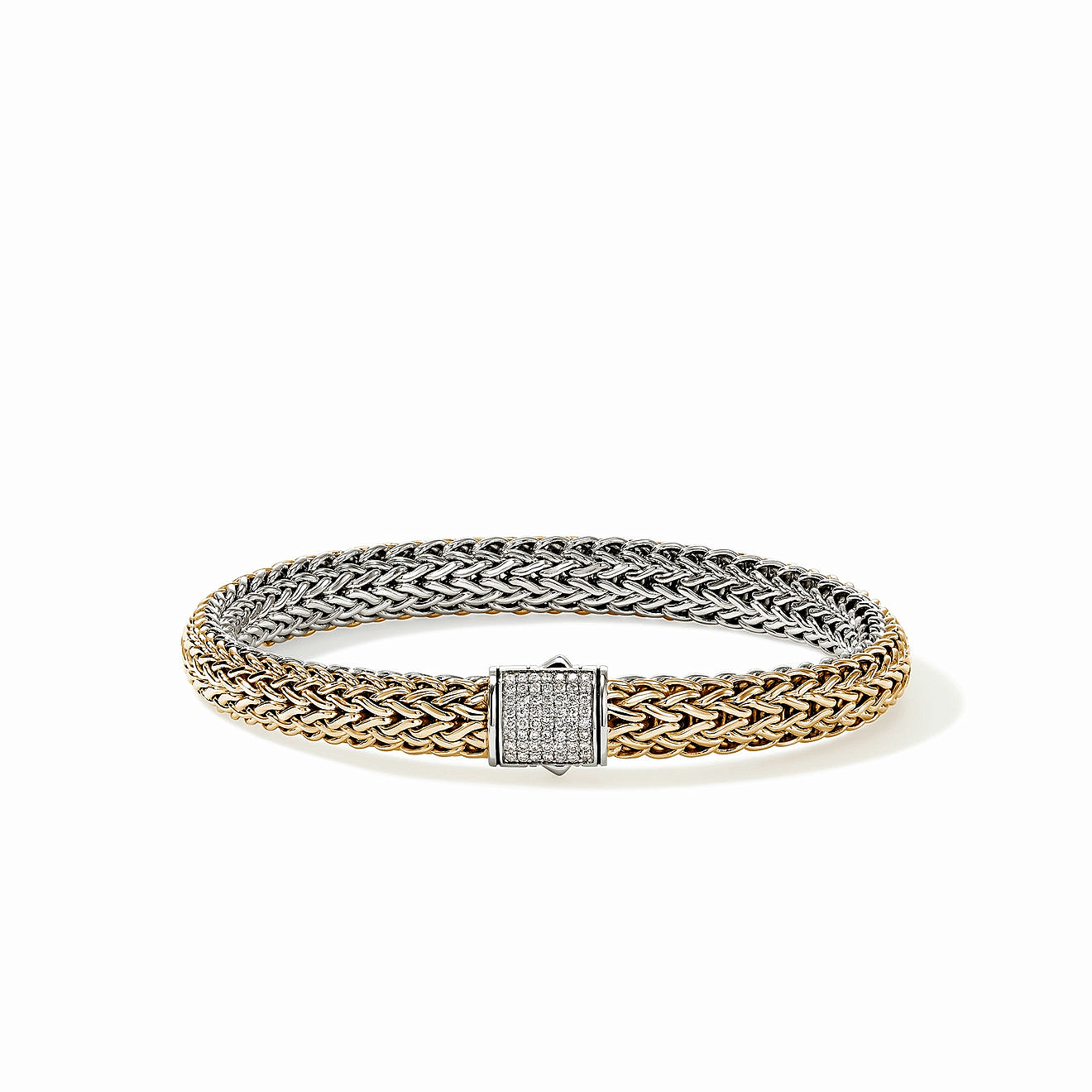 Sterling/18K Yellow & White Natural Diamond Icon Bracelet