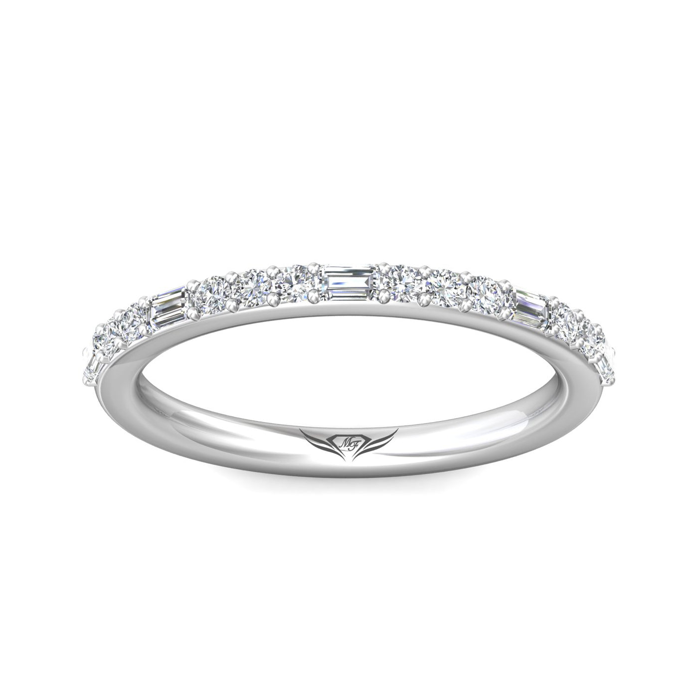 14K White Natural Diamond Wedding Ring