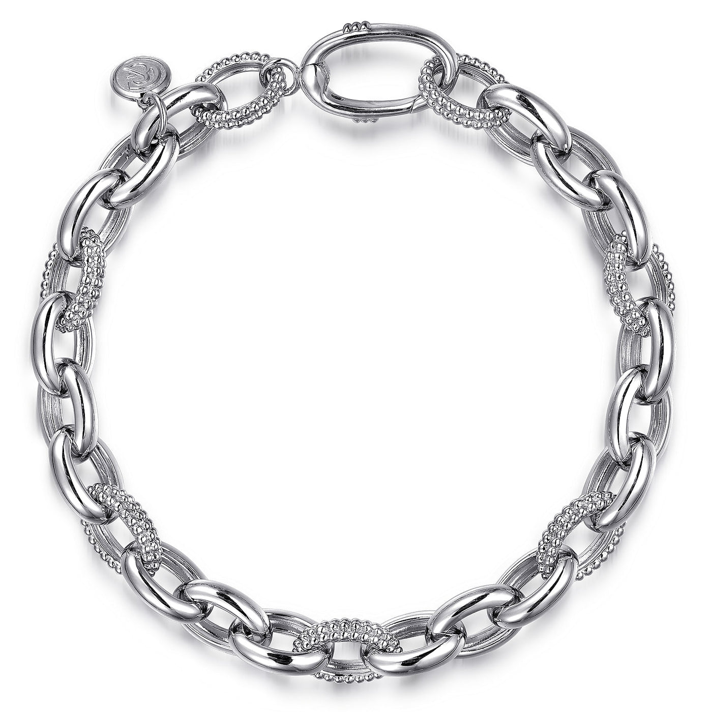 Sterling Silver Link Chain Tennis Bracelet Size 7.5