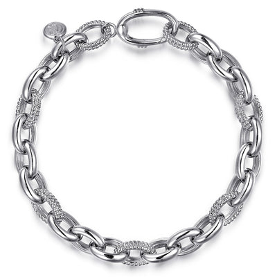Sterling Silver Link Chain Tennis Bracelet