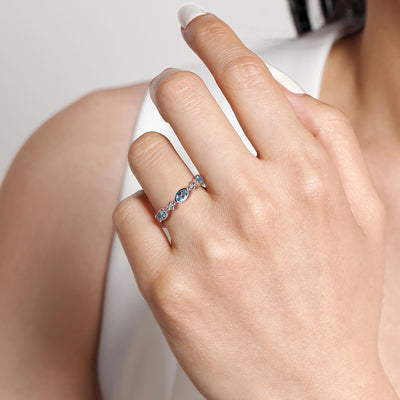 Sterling Silver Blue Topaz Stackable Ring