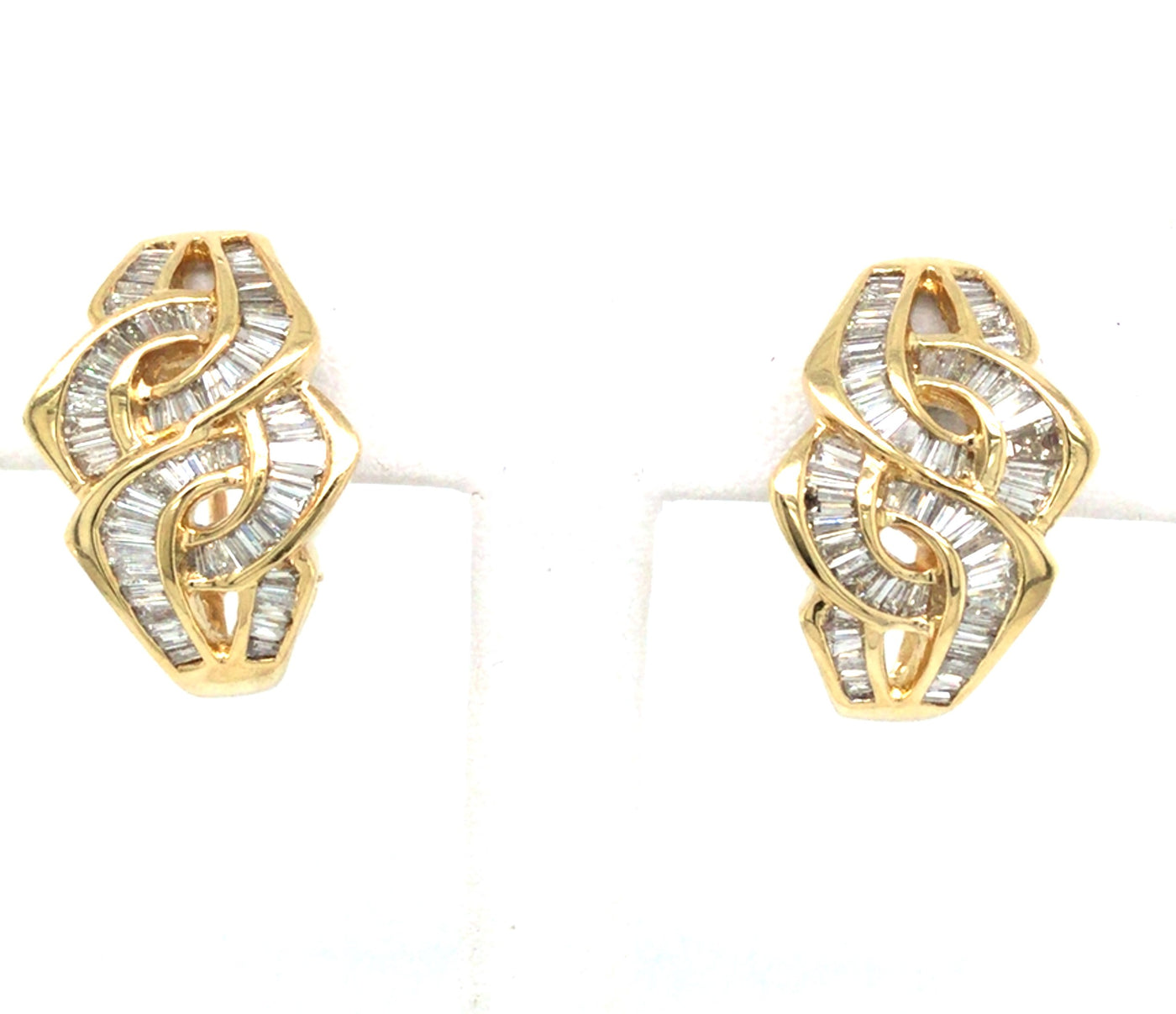 18K Yellow Natural Diamond Earrings