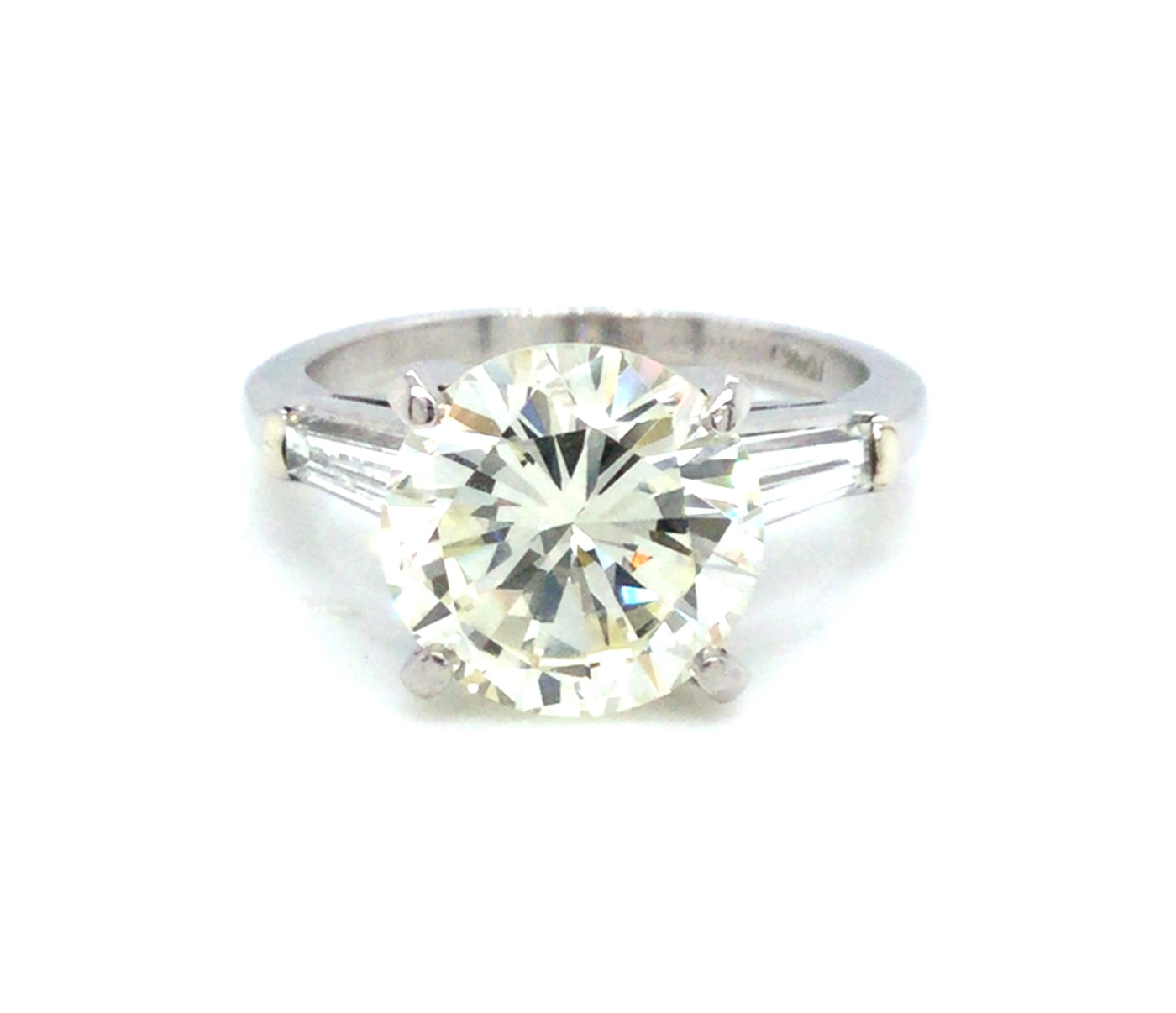 Platinum Round Brilliant Cut Natural Diamond Solitaire Engagement Ring