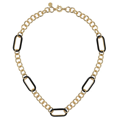 14K Yellow Open Link Necklace 18 inch