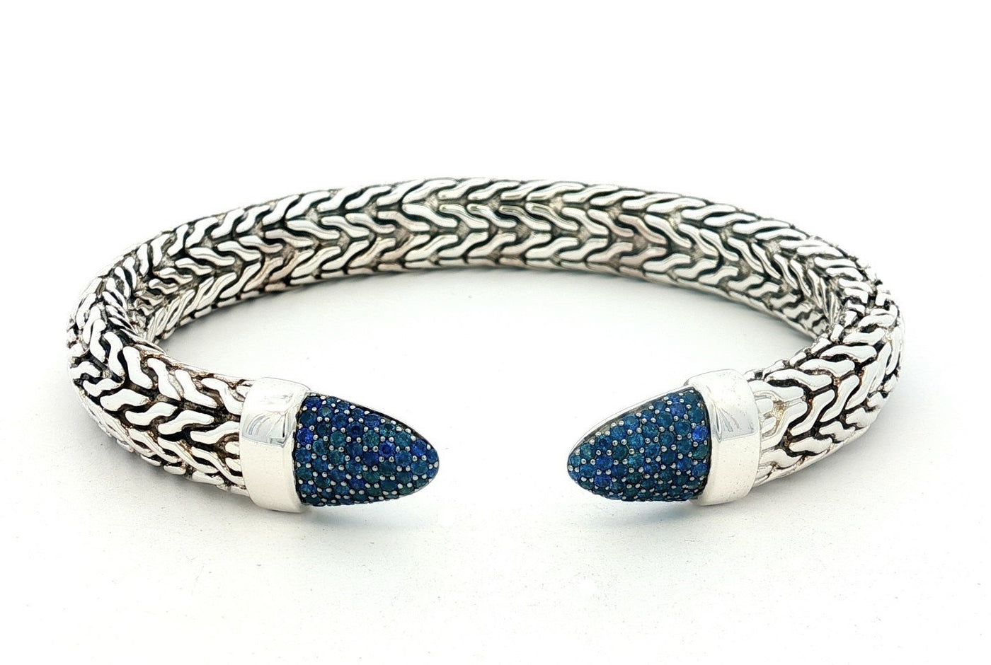 Sterling Silver Blue Sapphire Spear Cuff Bracelet