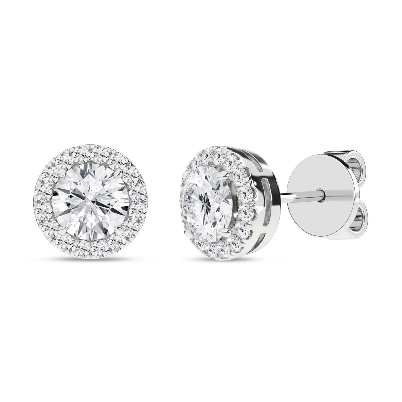14K White Lab Grown Diamond Stud Earrings