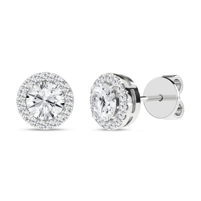 14K White Lab Grown Diamond Stud Earrings