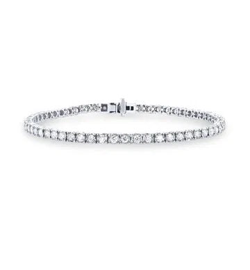 14K White Gold Natural Diamond Tennis Bracelet