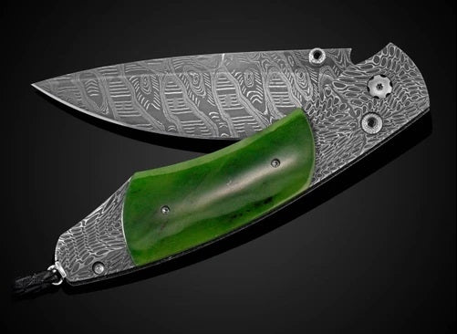 William Henry 'GREEN RIVER' Green Jade with Damascus Steel Blade