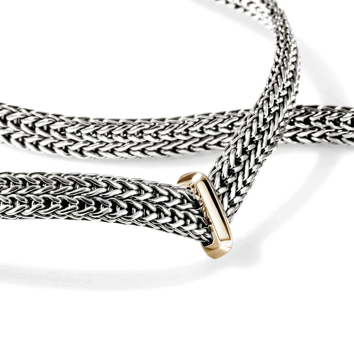 Sterling/14K White & Yellow Icon Necklace 18 inch