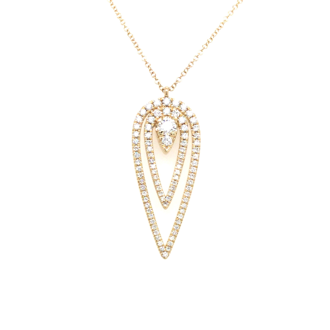 14K Yellow Natural Diamond 17.5 inch Necklace