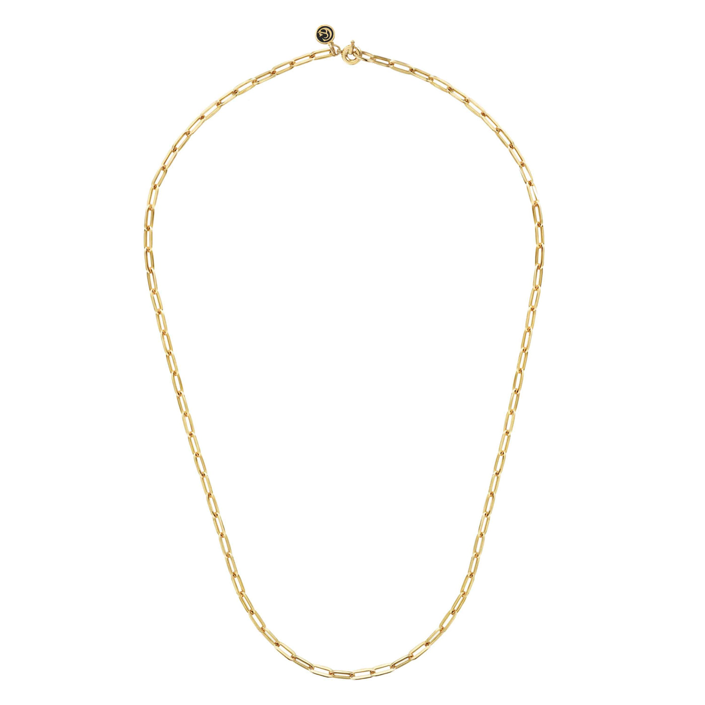 14K Yellow Paper Clip Necklace 18 inch
