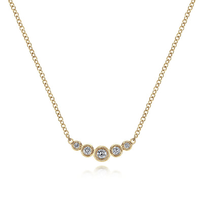 14K Yellow Natural Diamond 17.5 inch Necklace