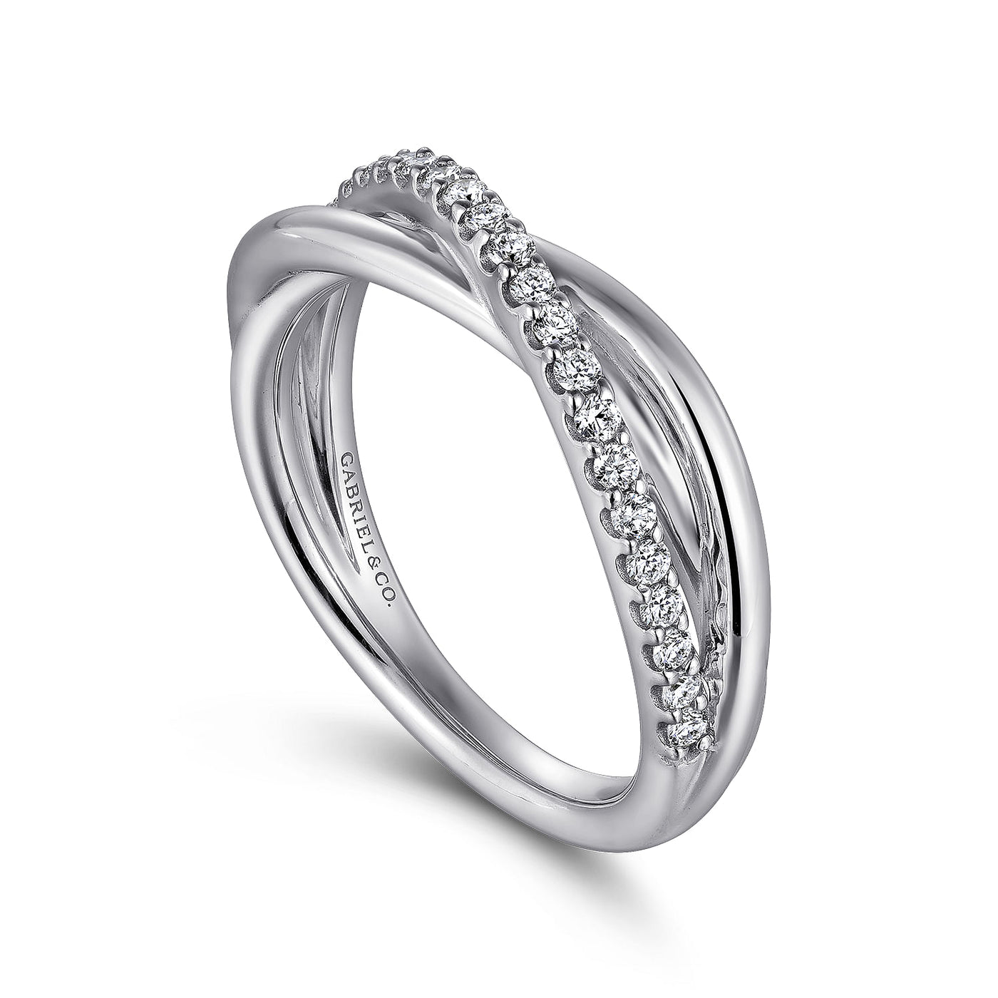 Sterling Silver White Sapphire Criss Cross Ring