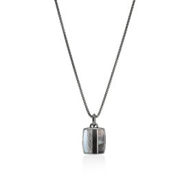 Sterling/Rhodium Finish Black Multi-Gemstone 22 inch Necklace