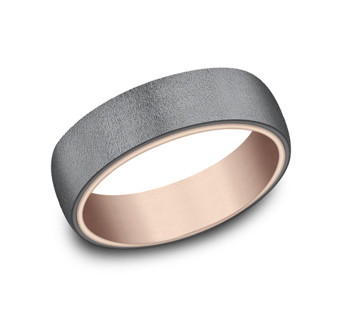 Tantalum/14K Rose Gold 6.5 mm Ammara Stone Wedding Band