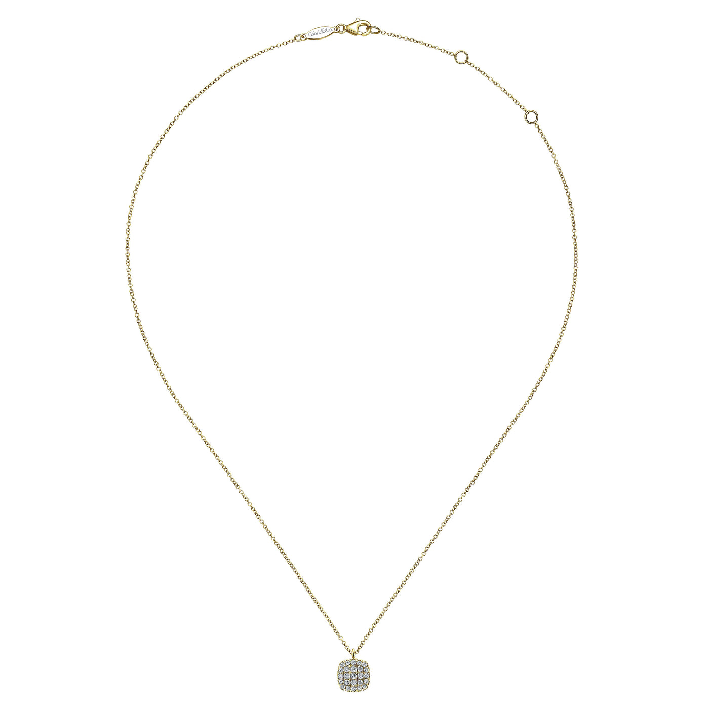 14K Yellow Natural Diamond 17.5 inch Necklace