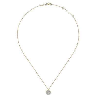 14K Yellow Natural Diamond 17.5 inch Necklace