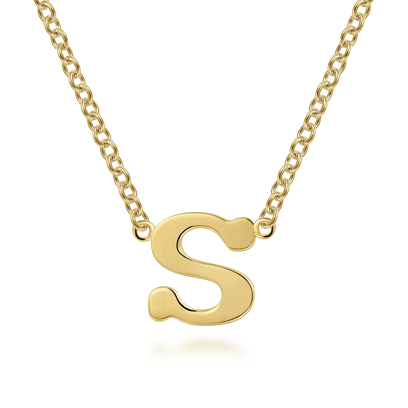 14K Yellow Letter S Necklace 17.5 inch