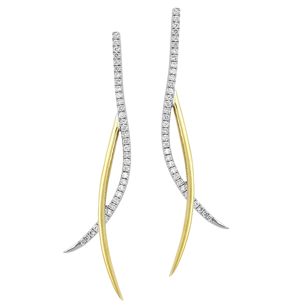 14K Yellow & White Gold Lab Grown Diamond Earrings